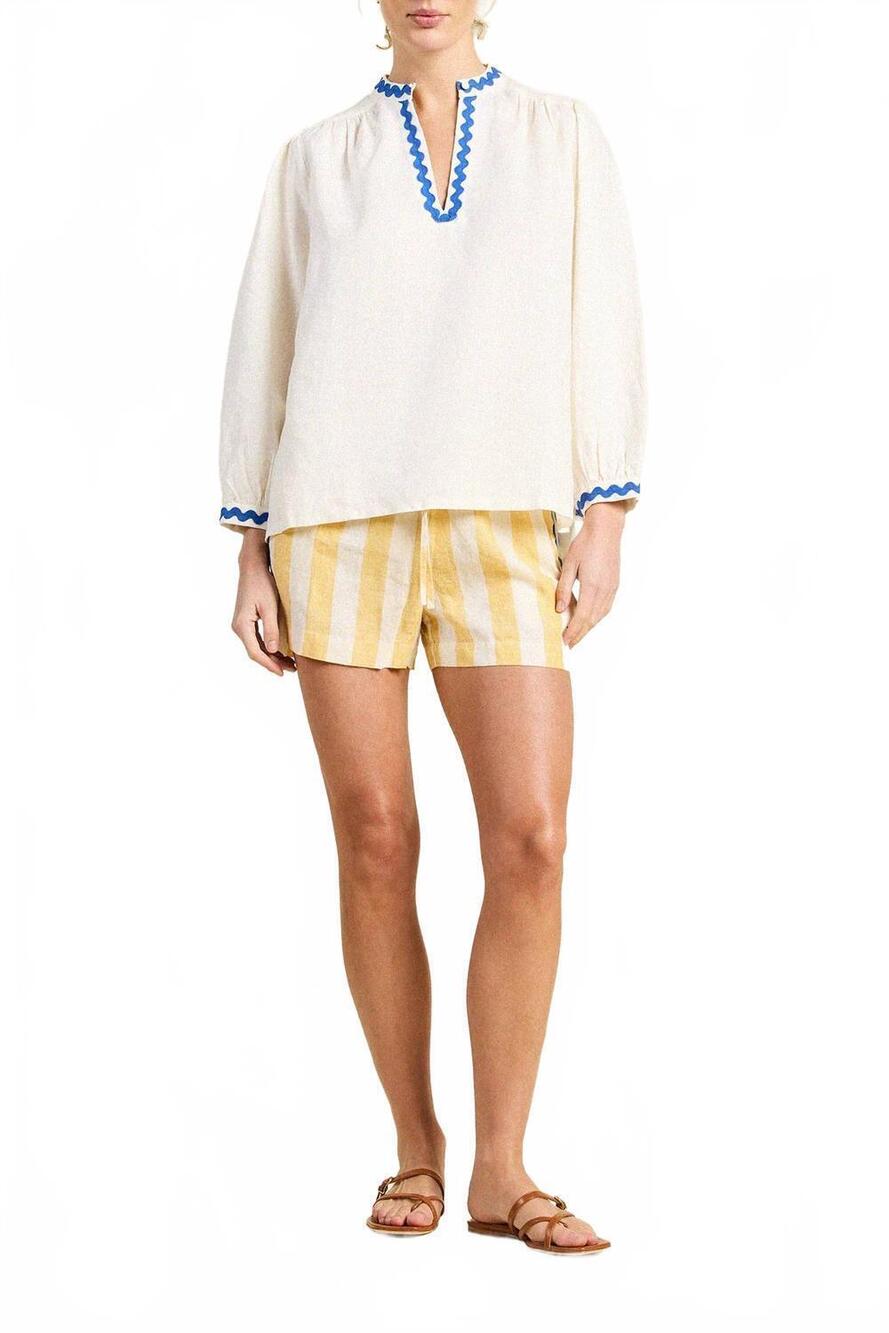 NEW TROVATA charlie faro short in yellow stripe